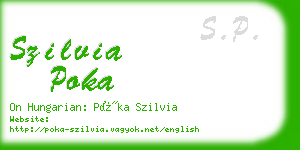 szilvia poka business card